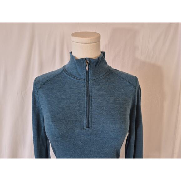 Sold! Smart Wool Womens Dark Blue Classic Thermal Merino Base Layer Top Medium - Picture 4 of 9